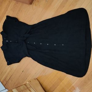 Black Rayon and Linen Anthropologie Dress